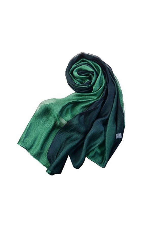 SNUG STAR Écharpe élégante en coton et soie pour femmes et filles, bleu clair, L