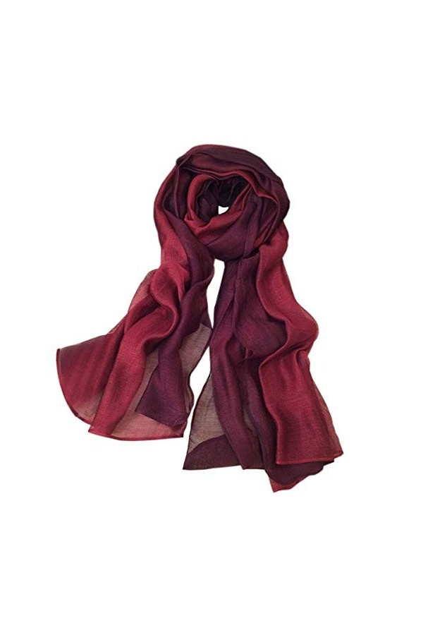 SNUG STAR Écharpe élégante en coton et soie pour femmes et filles, bleu clair, L