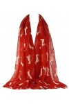 GFM® Écharpe imprimée chien teckel saucisse, DG-35-VLL-Rouge, L