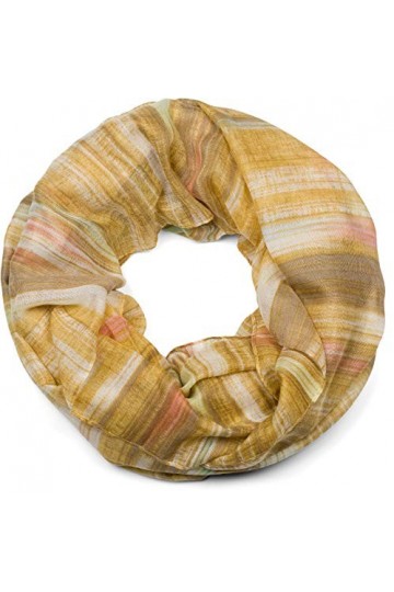 styleBREAKER écharpe à boucles pour femmes avec un motif de rayures et de lignes colorées, écharpe tubulaire, foulard 0101620