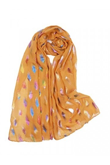 Claudia & Jason® Écharpe douce pour femme Motif orge et blé - Jaune - Taille Unique