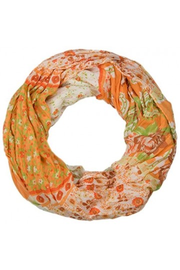 styleBREAKER écharpe tube en boucle avec motif floral allover mélange, crash et froissé, paisley, points, fleurs, roses 01014