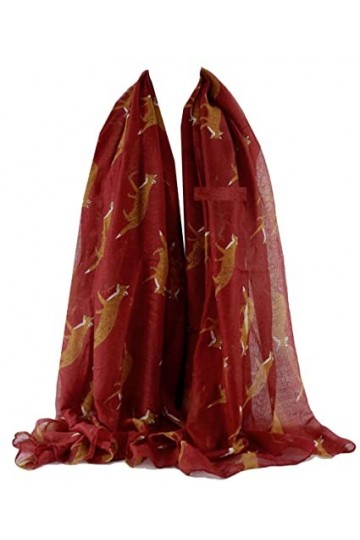 GFM Foulard imprimé animal renards renards, .FXM-01-BLL Berry Red, L
