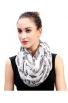 Lina & Lily foulard tube imprimé notes de musique Blanc 