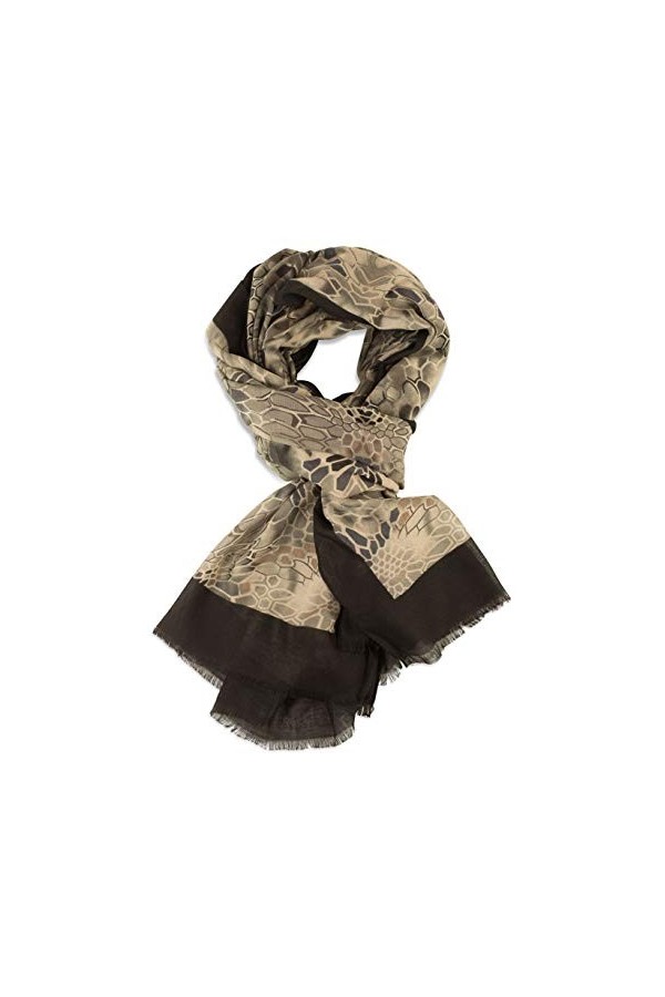 Fashionchimp® Foulard à franges pour femme Motif floral - Noir - Taille Unique