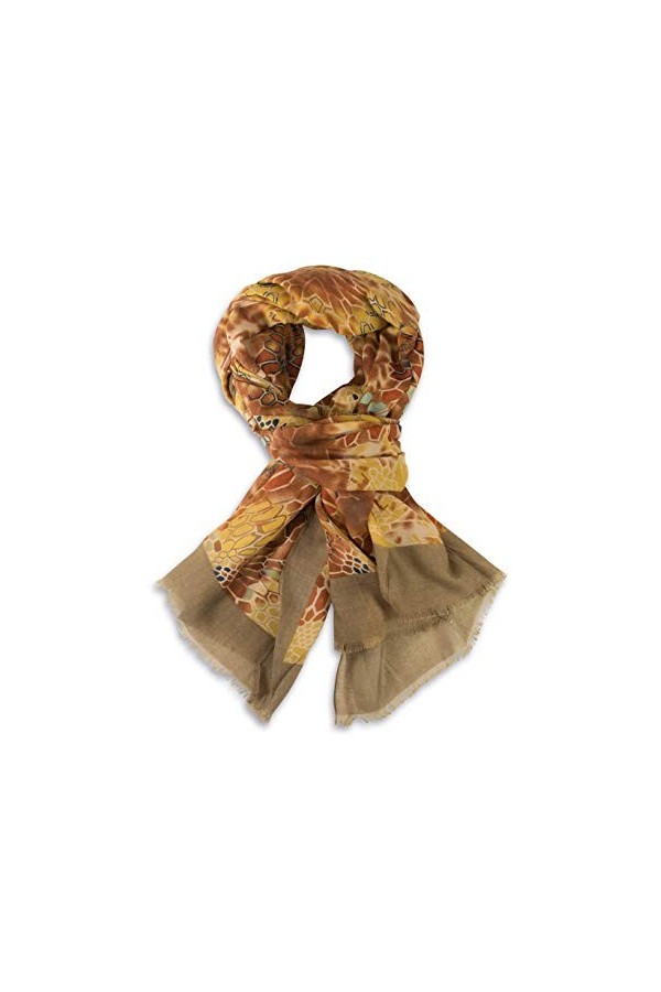 Fashionchimp® Foulard à franges pour femme Motif floral - Noir - Taille Unique