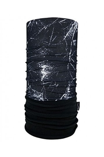 FLEECE Écharpe multifonction polaire polaire pour homme et femme Couleurs tendance, Rayures blanches, taille unique