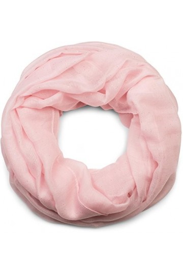 styleBREAKER écharpe tubulaire élégante et étincelante, unicolore, femmes 01018090, couleur:Rose-