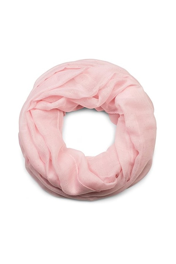 styleBREAKER écharpe tubulaire élégante et étincelante, unicolore, femmes 01018090, couleur:Rose-