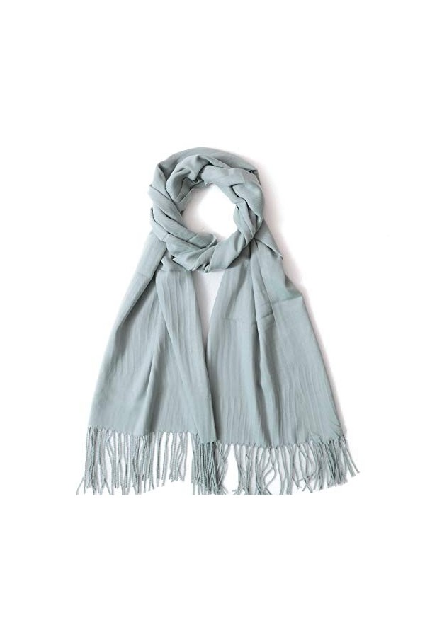 GERIINEER Echarpes Femme Homme Frange Châle Foulard Femme Automne Hiver Long Chaud Chaud Doux Gris 