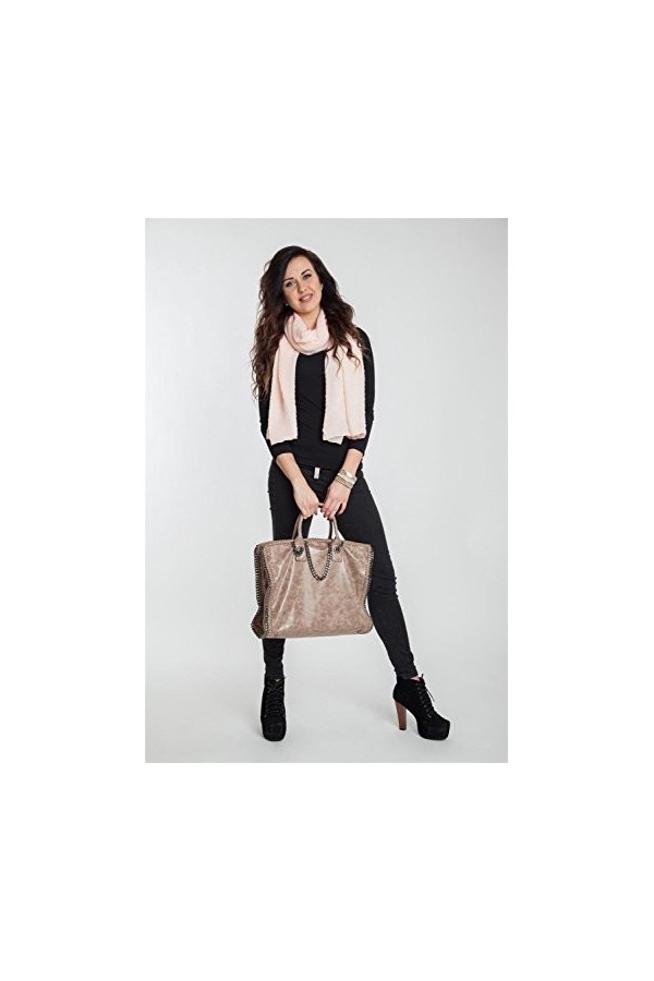 styleBREAKER écharpe unicolore, crêpelée, structurée avec un effet froissé, tissu, femmes 01016107, couleur:Rouge