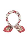 HOULIFE Foulard en soie pour femme - 100 % satin - Petit motif carré - Écharpe col imprimé vintage pour femme et fille - 53 x