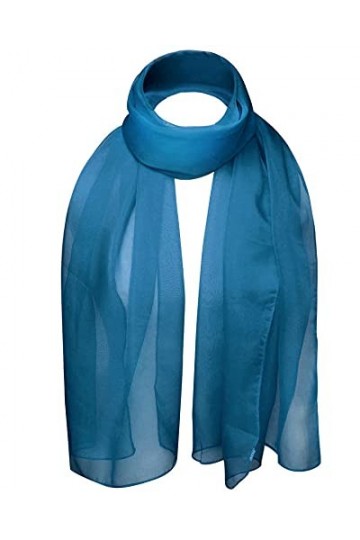 Écharpe classique unie en mousseline de soie légère et douce, tissu semi-opaque, 47&nbsp;x 160&nbsp;cm, touche luxueuse pour toutes les