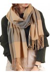 Baynetin Écharpe dhiver pour Femme, Écharpe de Couverture Chaude à Carreaux pour lhiver, Chaudes Réversibles Gland Plaid Co