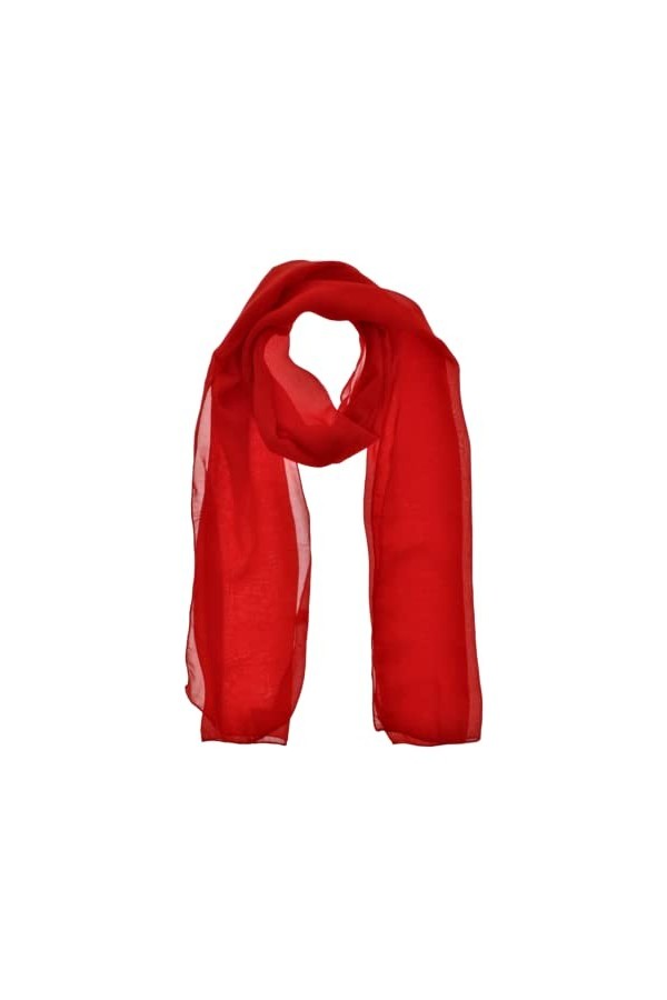 Foulard doux en mousseline de soie pour femme - Bleu - Taille unique