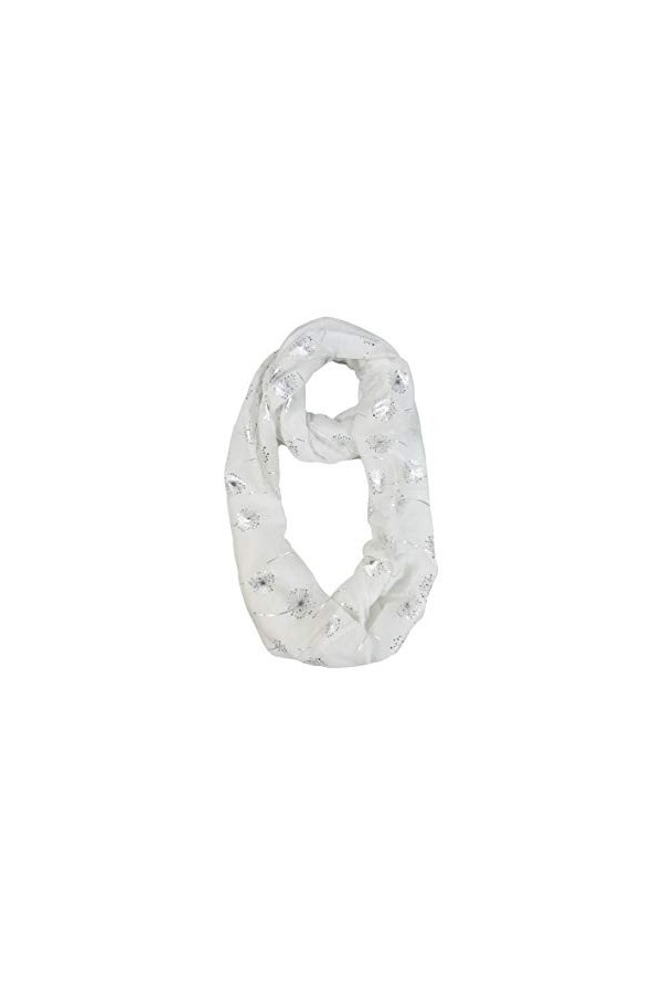Claudia&Jason® Écharpe à paillettes Motif pissenlits Motif fleurs - Blanc - Taille unique