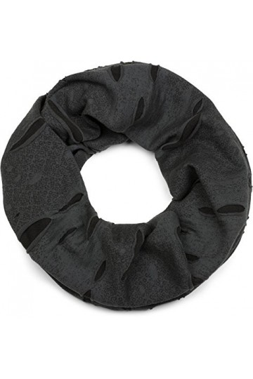 styleBREAKER Écharpe loop style vintage et effet usé, snood, foulard, unisexe 01018078, couleur:Jaune-noir, taille:large