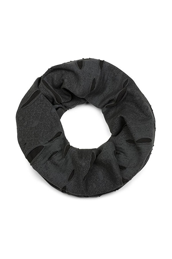 styleBREAKER Écharpe loop style vintage et effet usé, snood, foulard, unisexe 01018078, couleur:Jaune-noir, taille:large