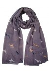 GFM® Écharpe avec motif lévrier - Gris - FS GH-071-A-BH 