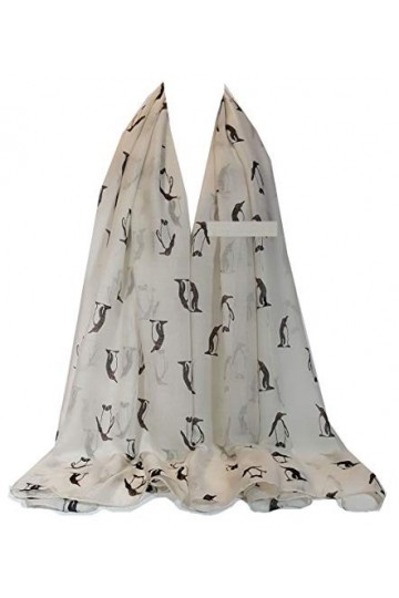 GFM Écharpe Imprimée Pingouin Pgn-22-ddh-creme