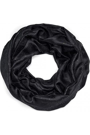 styleBREAKER Foulard femme loop léger et soyeux avec paillettes en couleurs unies, foulard tubulaire, écharpe 01016214, coule