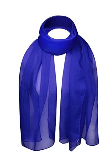 Écharpe classique unie en mousseline de soie légère et douce, tissu semi-opaque, 47&nbsp;x 160&nbsp;cm, touche luxueuse pour toutes les