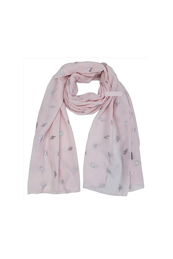 GFM® Écharpe imprimée abeilles, Violet- BE-RG-2-JMN 