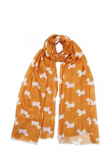 Claudia & Jason® Terrier Écharpe pour femme Motif écossais - Jaune - 35