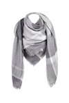 Echarpe Femme Carreaux Ecossaise Foulard - Chale Douce Chaude Grand Tartan Plaid Stole pour Automne et Hiver Gris 