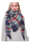 Echarpe Femme Carreaux Ecossaise Foulard - Chale Douce Chaude Grand Tartan Plaid Stole pour Automne et Hiver Gris 