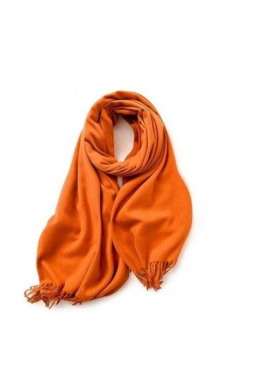 TOPCOR Écharpe monochromatique avec col à pompons chaud, tout convient, Orange, 70*180