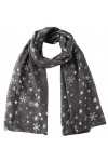 GFM Écharpe de Noël avec imprimé flocons de neige SNFLK-N , Snflk-03-ghbh-gris, L