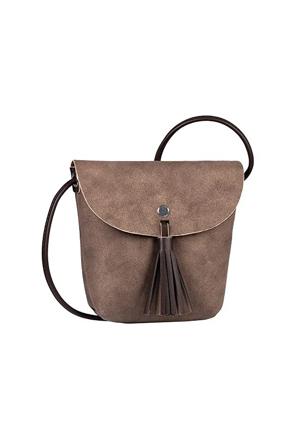 TOM TAILOR Ida Glitter, Sac bandoulière Femme, Marron