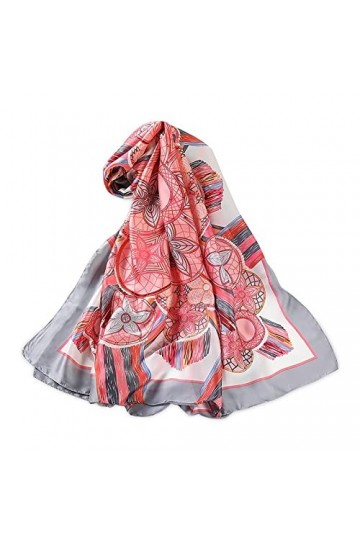 Silk Scarf Women Shawl Pink Scarf Stain Neckerchief Head Wrap Thin Scarf Ladies Beach Shawl Vintage Bridal Scarf Chiffon Scar