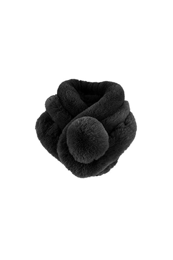 EQLEF Écharpe en Fausse Fourrure écharpes en Fausse Fourrure col en Hiver écharpe Collier Chaud avec Balle Souple pour Les Fe