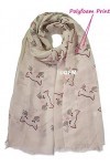 GFM Écharpe imprimé chats CTSCF-A , Beige - CT-21-TR 