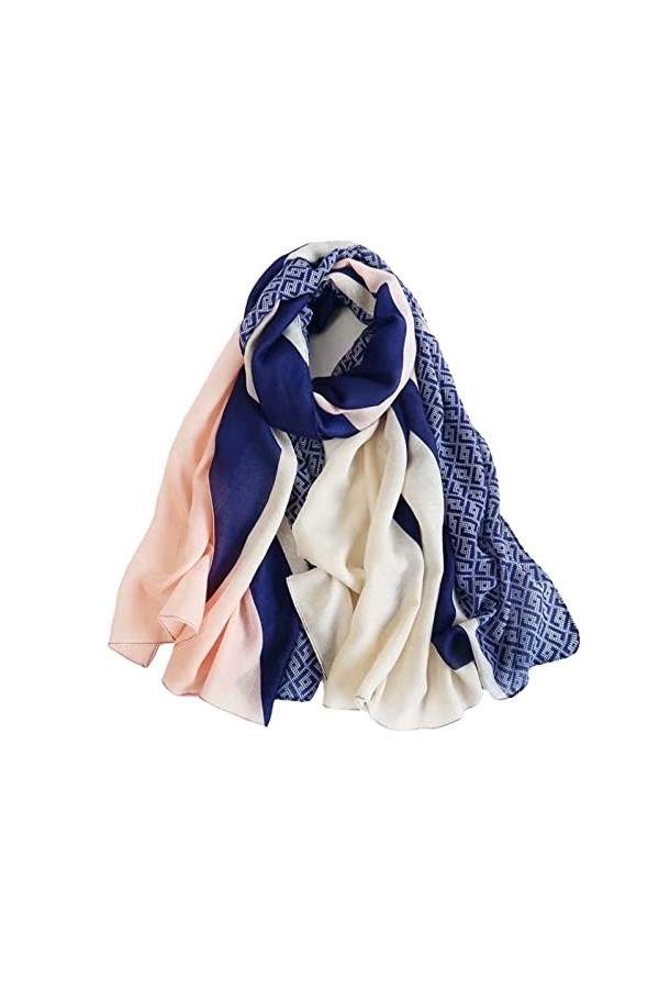 Linen Scarf Women Cotton Shawl Color Block Neck Wrap Scarf Warm Cloth Lightwight Neckerchief Long Head Wrap Ladies Hijab Musl