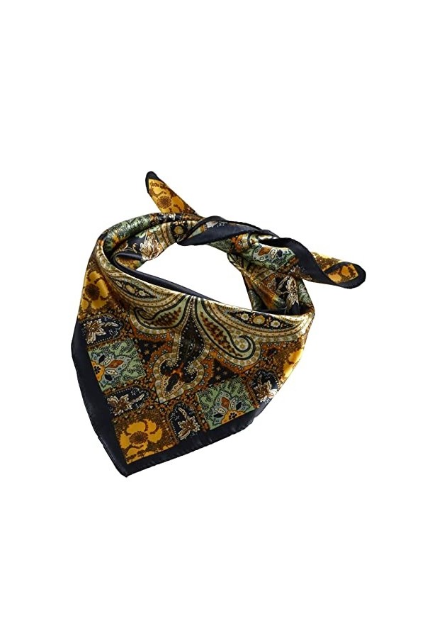 QBSM Foulard à cheveux en satin soyeux pour femme 59,9 cm, Noix de cajou, 60 cm
