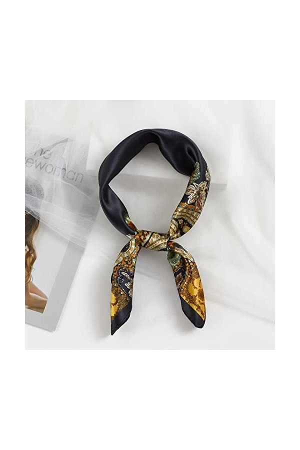 QBSM Foulard à cheveux en satin soyeux pour femme 59,9 cm, Noix de cajou, 60 cm