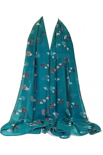 GFM® Écharpe imprimée hérisson, HH-77-TL-Bleu sarcelle, L