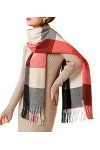 HYUET Hiver Pasmina Écharpe Châle Femmes Plaid Élégant Long Doux Chaud Étoles Écharpes Tartan Wrap Tricoté Châle Hiver Poncho