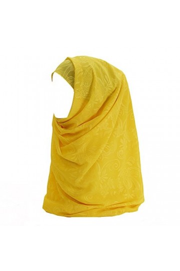 Lina & Lily Écharpe Hijab pour Femme Musulmane en Mousseline Imprimé Fleur Bleu Marine 