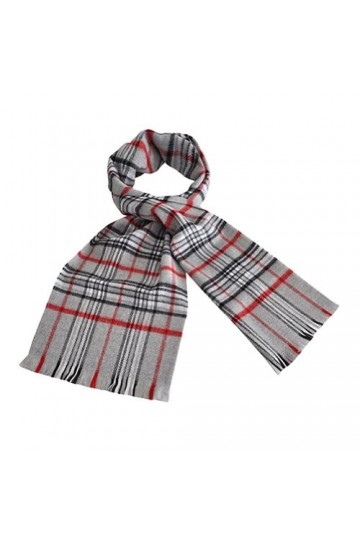 TOUTACOO, Echarpe Ecossaise - Homme & Femme - Fabriquée en France - Couleur Grise