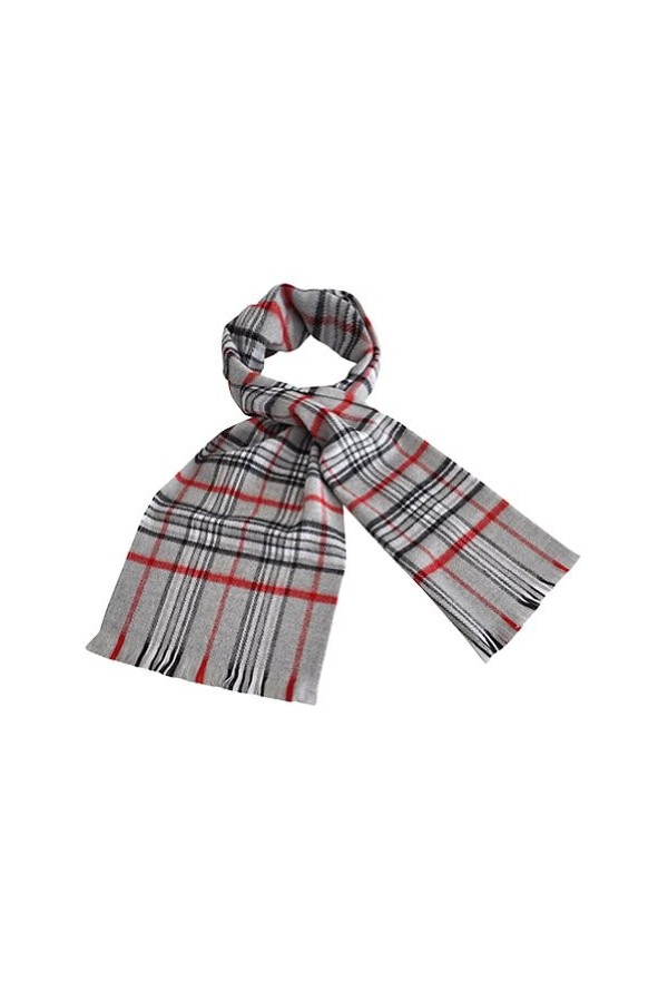 TOUTACOO, Echarpe Ecossaise - Homme & Femme - Fabriquée en France - Couleur Grise