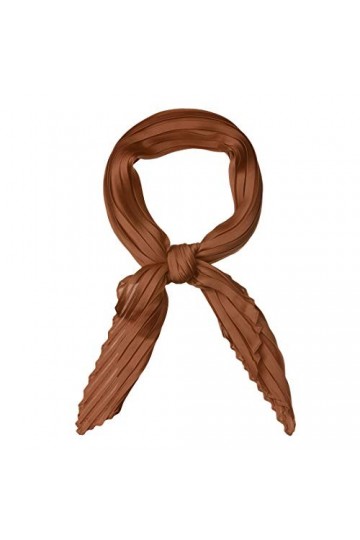 sourcing map Femmes Plissé Rhombe Tête Écharpe Enveloppes Foulard Bandana Couleur Unie Caramel 104x42cm / 40.94x16.54 L * W 