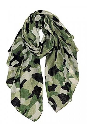 DAMILY Echarpes - Foulard Légère de Voyage Camouflage Imprimer Châle Wrap Olive 