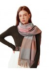 Adicloz Écharpe Femme Cachemire Hiver Chaud, Pashmina Châle Grandes Femmes Plaid Glands Foulard , Écharpe Châle Tricolore Fem