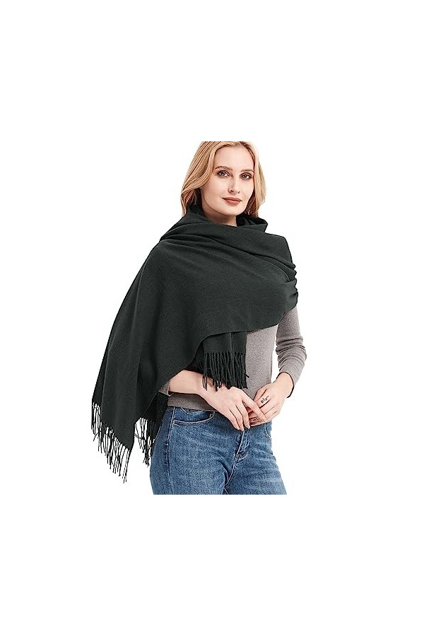 YloveM Écharpe Dhiver Femmes Cachemire pour Châles Chaud Élégante Longues Grandes Écharpes Doux Couleur Unie Écharpes 180 x