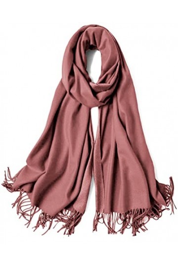 Van Der Rich ® - Echarpes à Franges Qualité Coton - Femme Uni-Marron Clair 