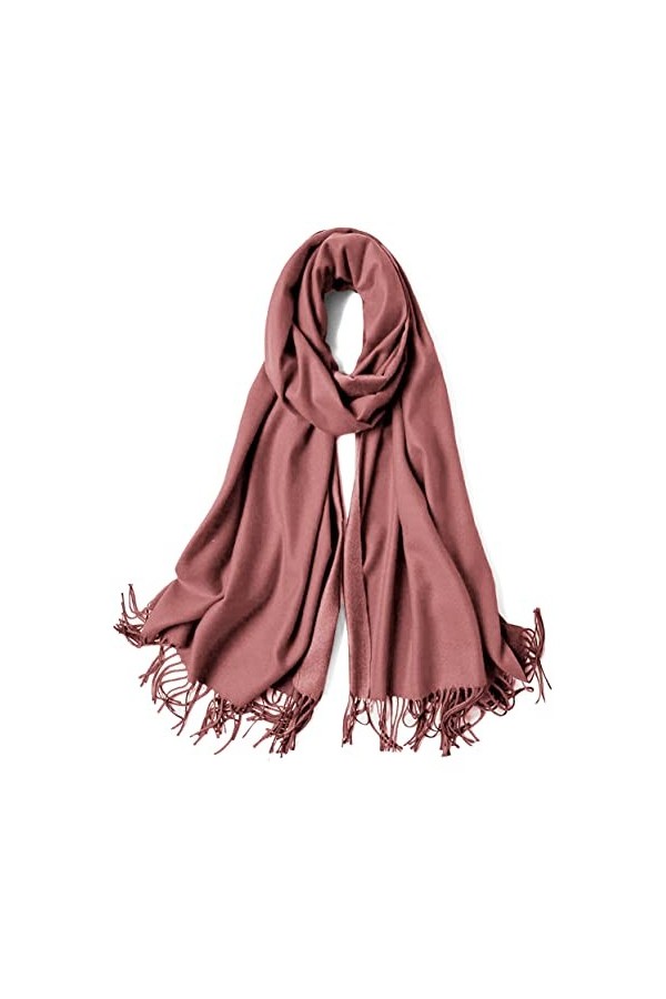 Van Der Rich ® - Echarpes à Franges Qualité Coton - Femme Uni-Marron Clair 